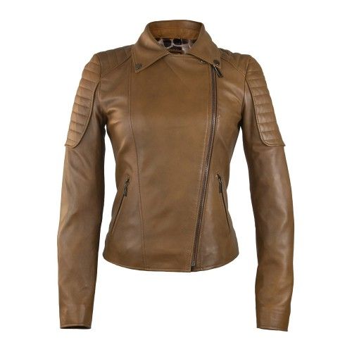 Biker-style leather jacket with padded shoulders for women Zerimar - 3