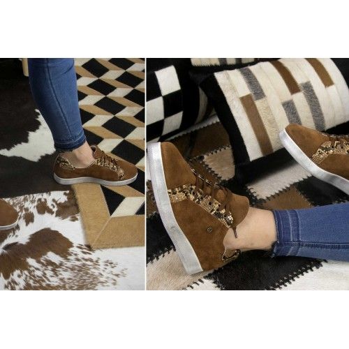 Python print colored leather sneakers Zerimar - 5