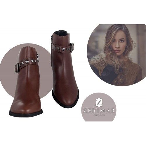 Ankle boots with wide heel and buckle on the ankle Zerimar - 1