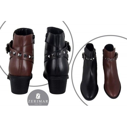 Ankle boots with wide heel and buckle on the ankle Zerimar - 1