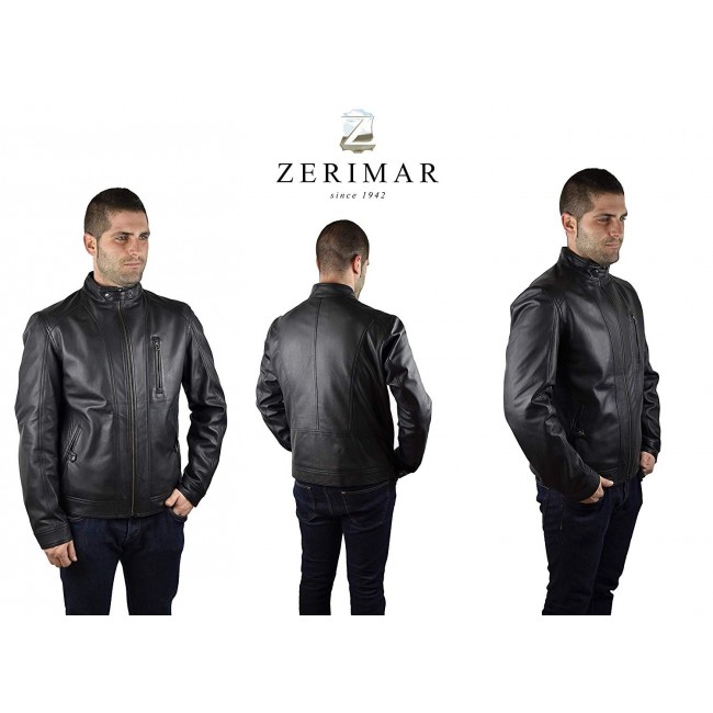 black leather jacket with gold zipper