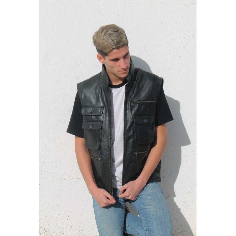 Waistcoat on sale leather jacket