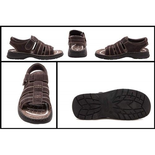Trekking leather velcro closure sandals for men Zerimar - 5