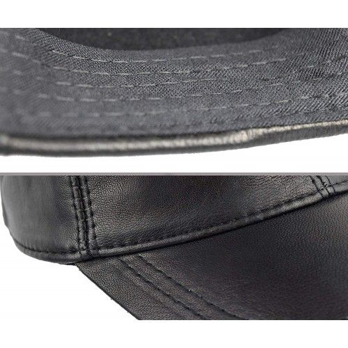 Leather baseball cap with adjustable closure