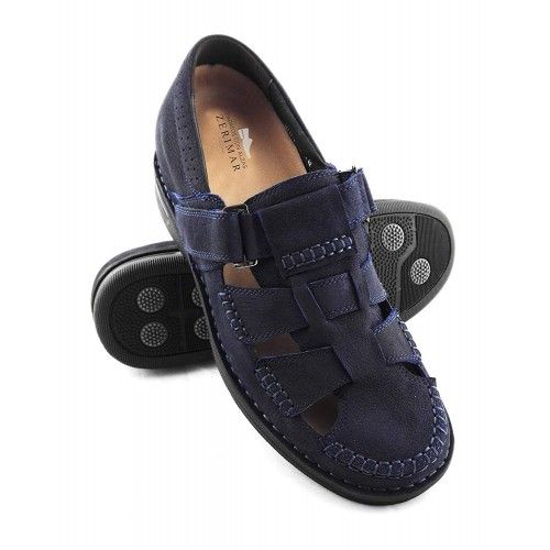 Leather Sandals for Men, Elevator Shoes 2,7 in, Leather Sandals Men Zerimar - 1