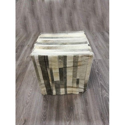 Cowhide Stool, 17x17x17 in, Entrance Stools, Foot Stools Zerimar - 1