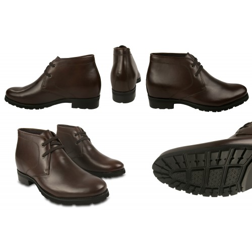 Men Leather Boots, Elevator Shoes 2,7 in, Casual Boots for Men Zerimar - 1
