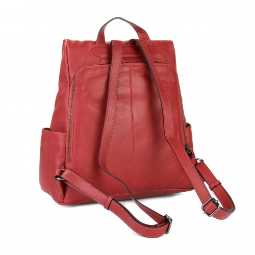 Natural leather backpack with anti-theft back closure Zerimar - 15