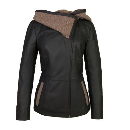 Leather jacket with wool hood Zerimar - 25