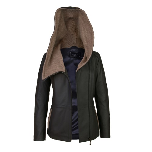 Leather jacket with wool hood Zerimar - 26