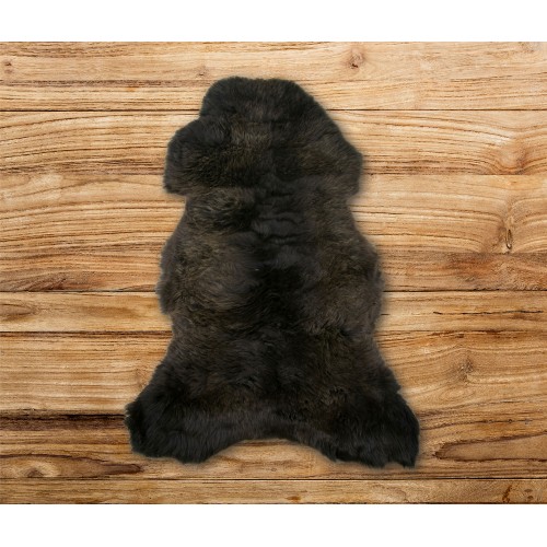 Natural lambskin rug 39,4x27,6 in dark brown and white Zerimar - 1