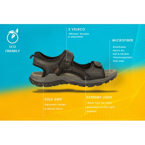 MOUNTAIN leather sandals with velcro closure Zerimar - 8