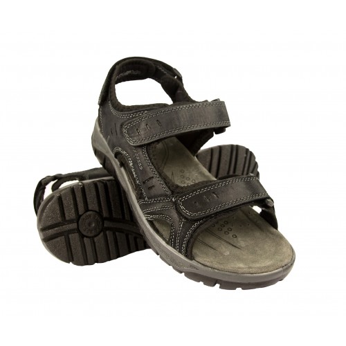 STONE leather sandals with velcro closure Zerimar - 3