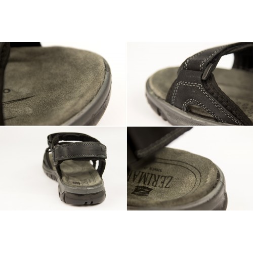 STONE leather sandals with velcro closure Zerimar - 3